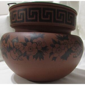 English redware tobacco jar John Middleton Antique vintage terracotta victorian